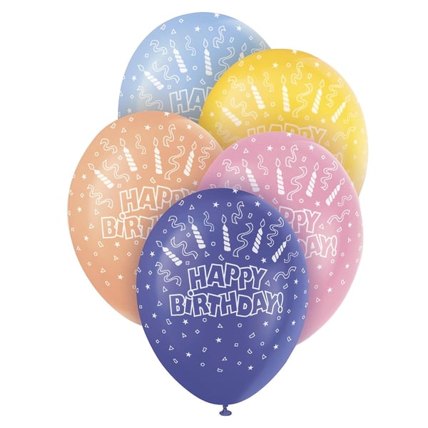 Unique Party Happy Birthday Foil Balloon (Pack of 5)