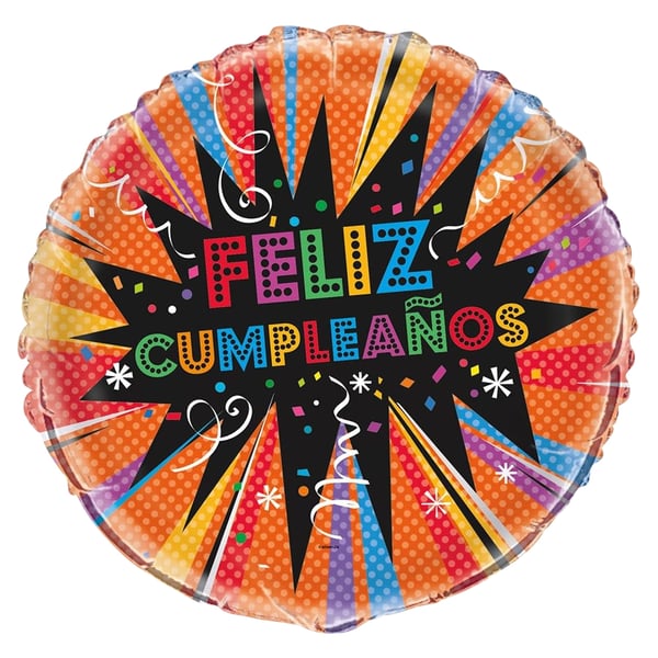 Unique Party Feliz Cumpleanos Starburst Foil Balloon