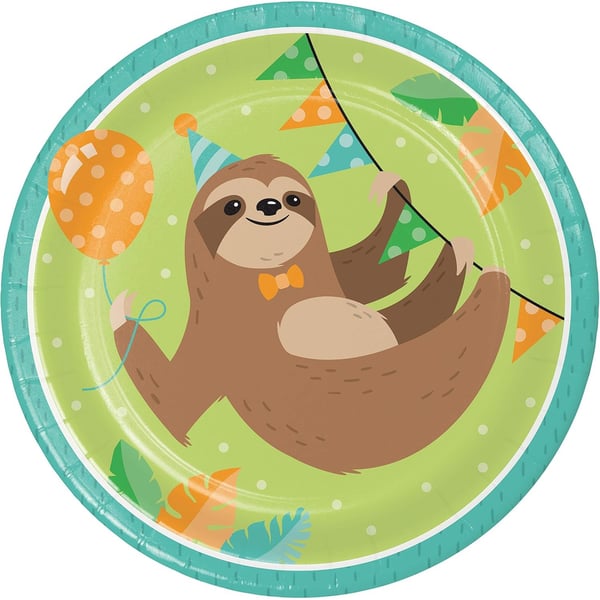 Creative Party Paper Sloth -lautanen (8 kpl)