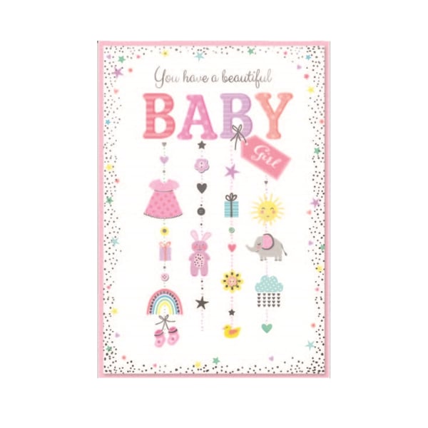 Simon Elvin You Have A Beautiful Baby Girl Birthday Card (Pack of 6)