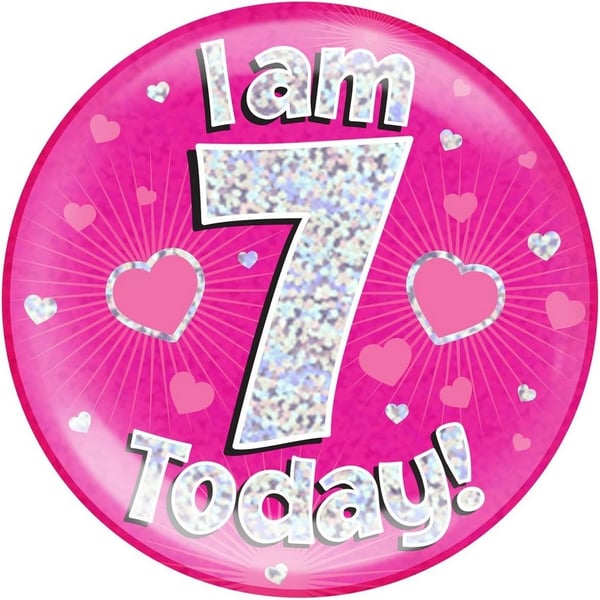 Oaktree I Am 7 Today Holographic Jumbo Badge Oaktree I Am 7 Today Holographic Jumbo Badge
