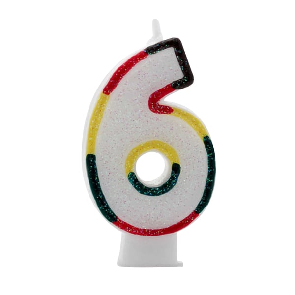 Apac Multicoloured Birthday/Anniversary Number Candles (Pack Of 6)