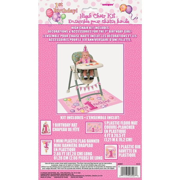 Unique Party 1st Birthday High Chair Kit
