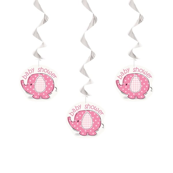Unique Party Elephant Design Baby Shower Swirl Decoration (Pack Of 3)