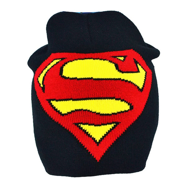 Superman Børn/drenge med officielt logo Roll Down Beanie Hat