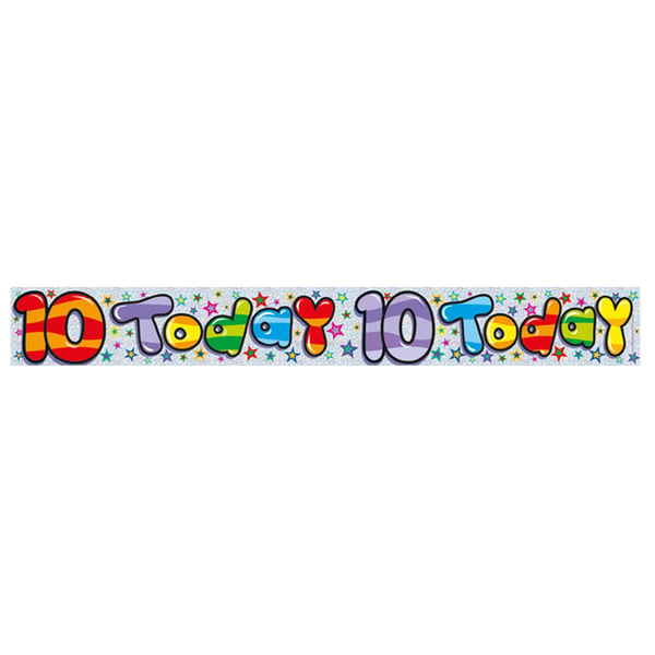Expression Factory Childrens/Kids Holographic 10 Today Foil Birthday Banner