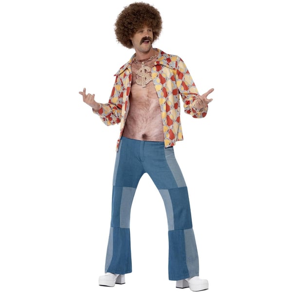 Smiffys Unisex Adult 70s Realistic Hairy Chest Costume Top