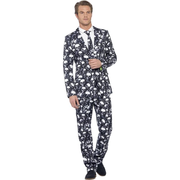 Smiffys Mens Stand Out Skeleton Costume Suit Set