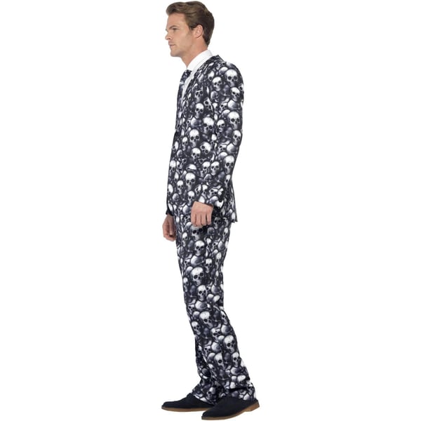 Smiffys Mens Stand Out Skeleton Costume Suit Set