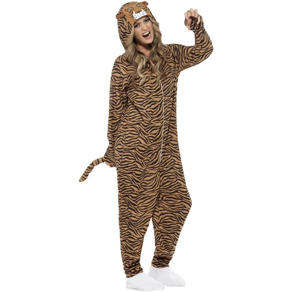 Smiffys Unisex Adult Tiger Costume Jumpsuit