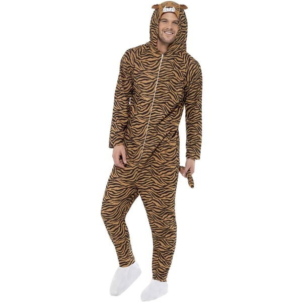 Smiffys Unisex Adult Tiger Costume Jumpsuit