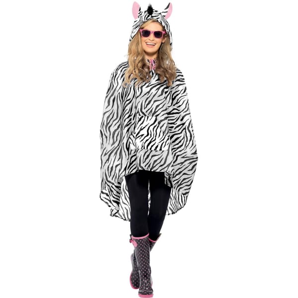 Smiffys Unisex aikuisten seepra-asu poncho