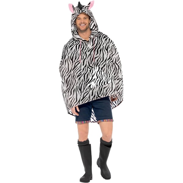 Smiffys Unisex aikuisten seepra-asu poncho