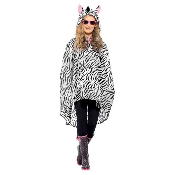 Smiffys Unisex aikuisten seepra-asu poncho