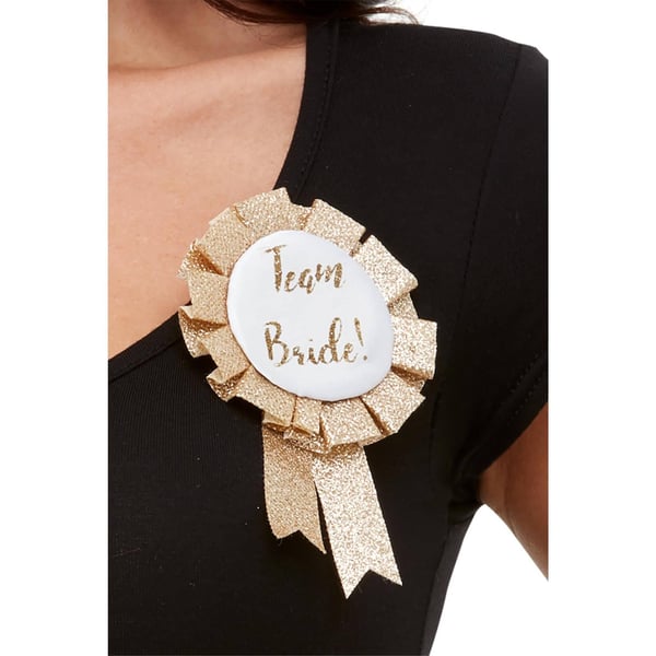 Smiffys Womens/Ladies Team Bride Rosette Badge