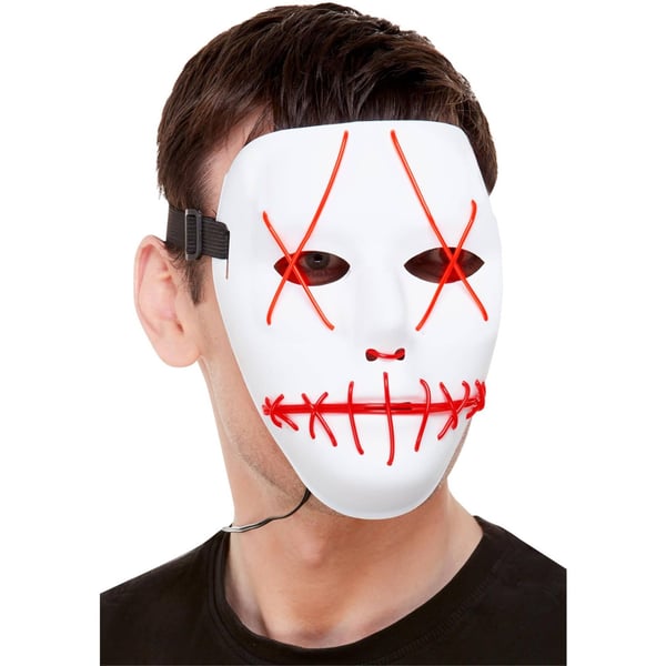 Smiffys Unisex Adult Stitch Face Light Up Mask