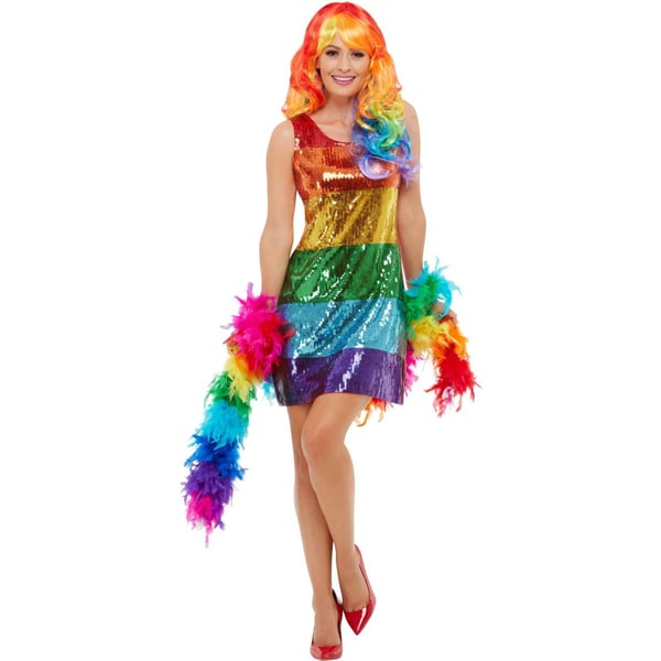 Smiffys Womens/Ladies Rainbow Glitter Costume Dress