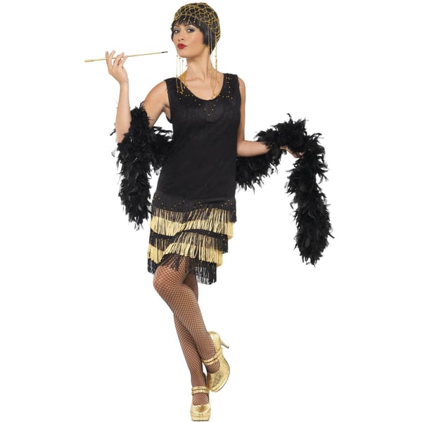 Smiffys Naisten 1920-luvun Flapper-asu mekko