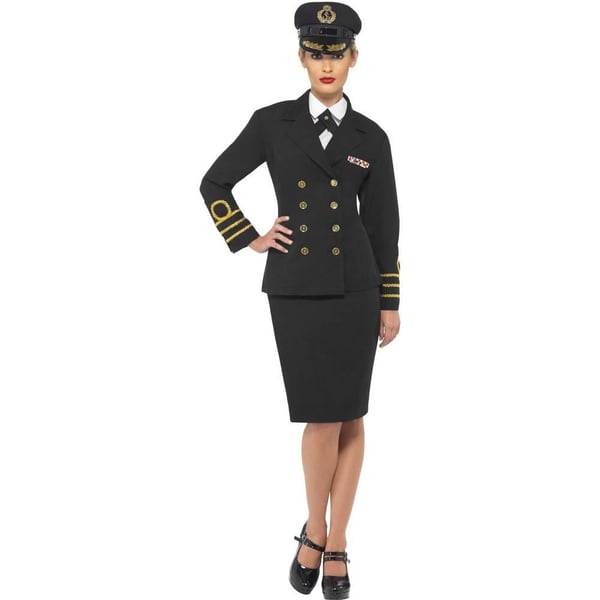 Smiffys Womens/Ladies Navy Officer Costume Set