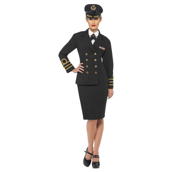 Smiffys Womens/Ladies Navy Officer Costume Set
