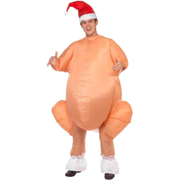 Smiffys Unisex Adult Roast Turkey Christmas Inflatable Costume Set