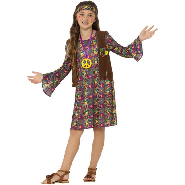 Smiffys Girls Hippie Costume Set