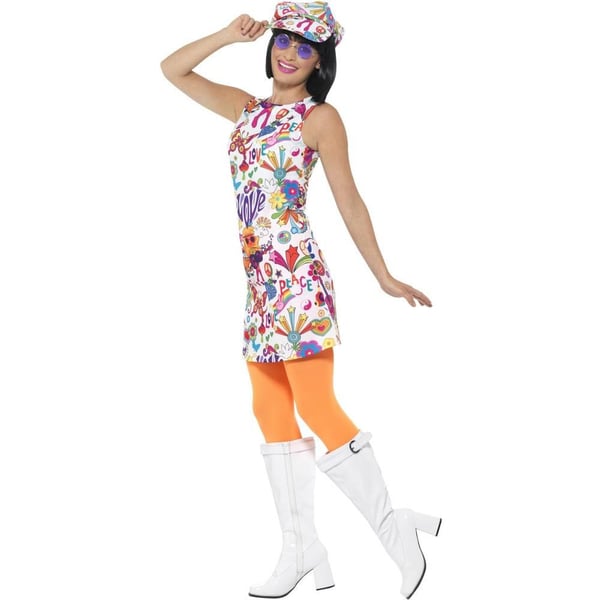 Smiffys Womens/Ladies 60s Groovy Chick Costume Set