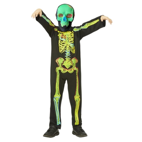 Smiffys Childrens/Kids Neon Skeleton Glow In The Dark Costume