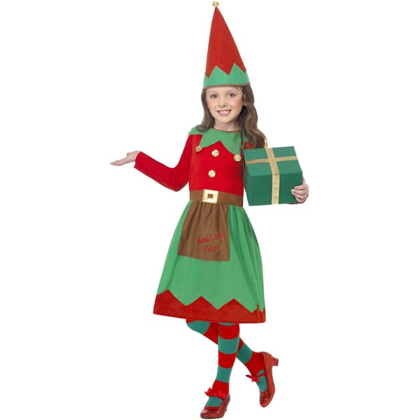 Smiffys Girls Santa´s Little Helper Elf Christmas Costume Set
