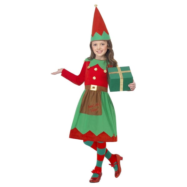 Smiffys Girls Santa´s Little Helper Elf Christmas Costume Set