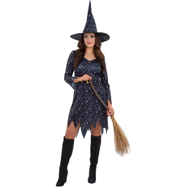 Smiffys Womens/Ladies Moon & Stars Witch Costume