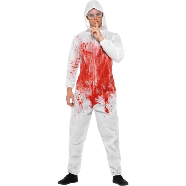 Smiffys Unisex Adult Bloody Forensic Overalls Costume Set