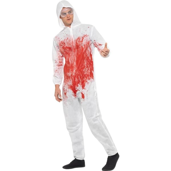 Smiffys Unisex Adult Bloody Forensic Overalls Costume Set