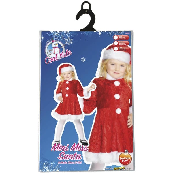 Smiffys Girls Miss Santa Mini Costume Set