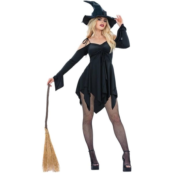 Smiffys Womens/Ladies Plain Witch Costume Set