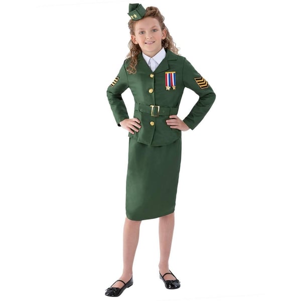 Smiffys Girls World War II Army Costume Set