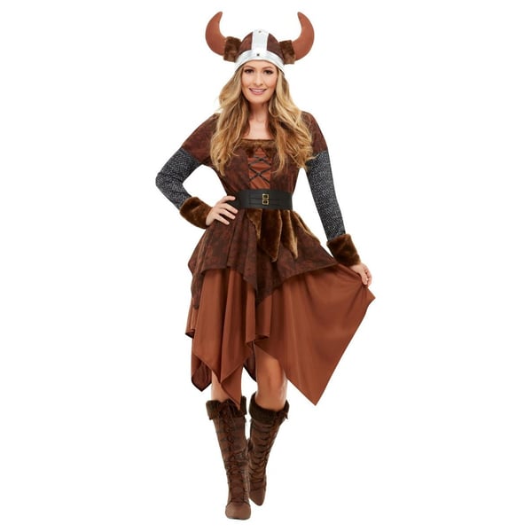 Smiffys Womens/Ladies Viking Barbarian Queen Costume Set