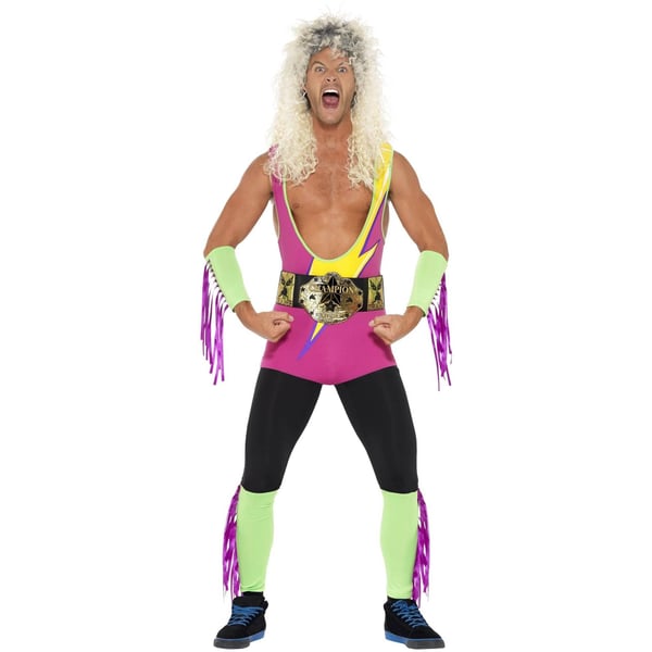 Smiffys Mens Retro Wrestler Costume Set