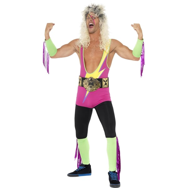 Smiffys Mens Retro Wrestler Costume Set