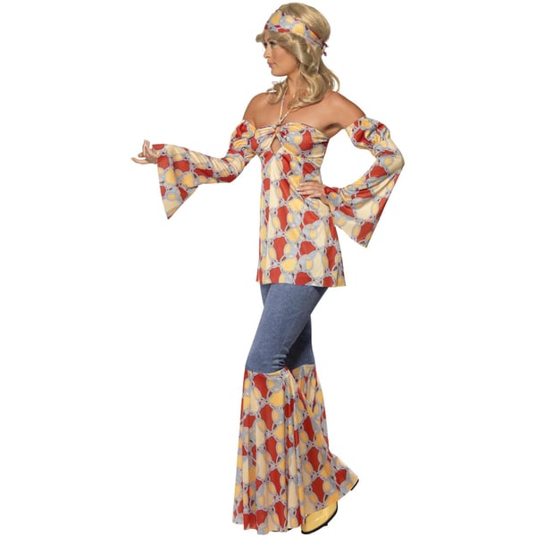 Smiffys Womens/Ladies 70s Hippy Vintage Costume Set