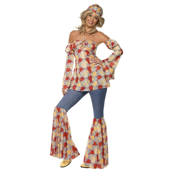 Smiffys Womens/Ladies 70s Hippy Vintage Costume Set