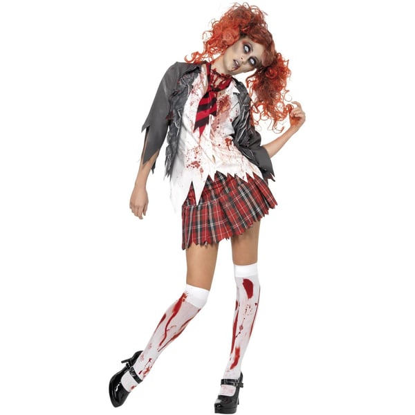 Smiffys Womens/Ladies High School Horror Zombie School Girl Costume Set
