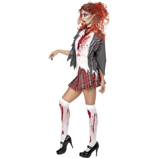 Smiffys Womens/Ladies High School Horror Zombie School Girl Costume Set