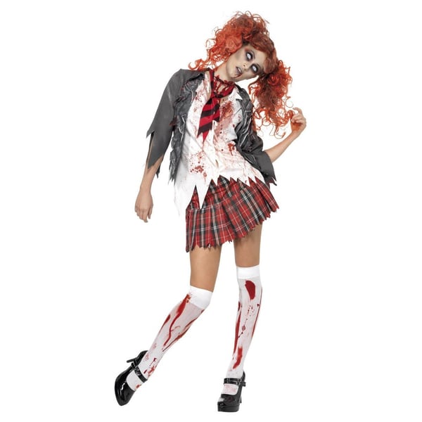 Smiffys Womens/Ladies High School Horror Zombie School Girl Costume Set Smiffys Womens/Ladies High School Horror Zombie School Girl Costume Set