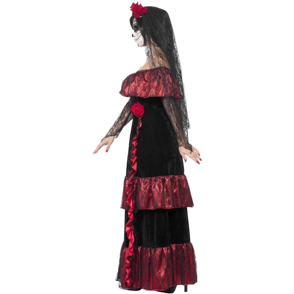 Smiffys Womens/Ladies Deluxe Bride Day Of The Dead Costume Set