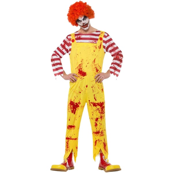 Smiffys Mens Kreepy Killer Clown Costume Jumpsuit