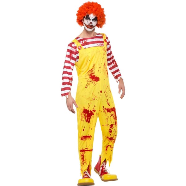 Smiffys Mens Kreepy Killer Clown Costume Jumpsuit