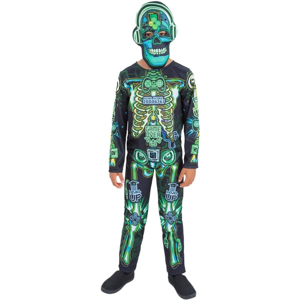 Smiffys Childrens/Kids Skeleton Gamer Glow In The Dark Costume Set