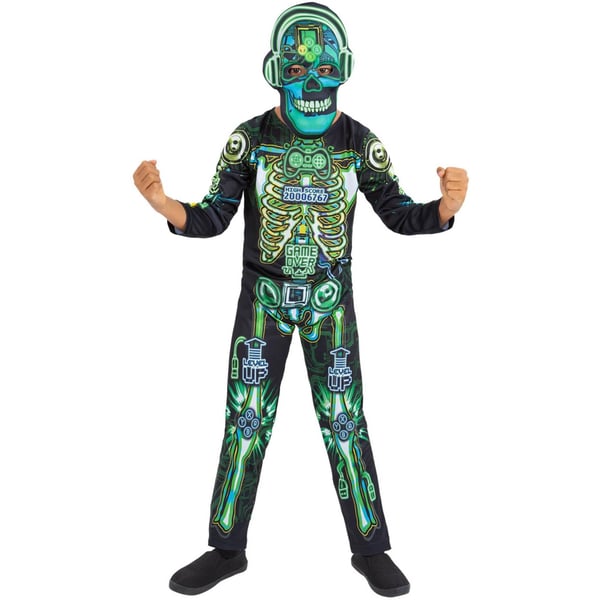 Smiffys Childrens/Kids Skeleton Gamer Glow In The Dark Costume Set