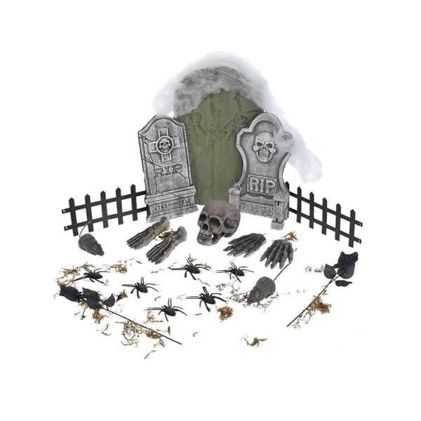 Smiffys Plastic Graveyard Decoration Set (Pack of 24)